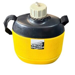 Crown Corning Canteen 0.6L Yellow Black Plastic Water Bottle Italy Vintage